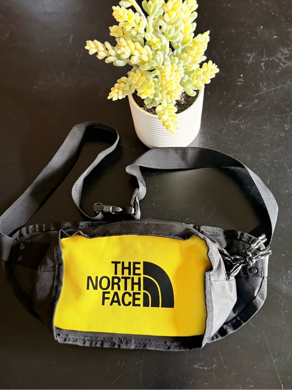 The North Face Yellow and Black Belt Bag